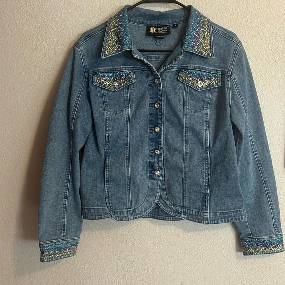 Christine Alexander Denim Rhinestone Jacket.